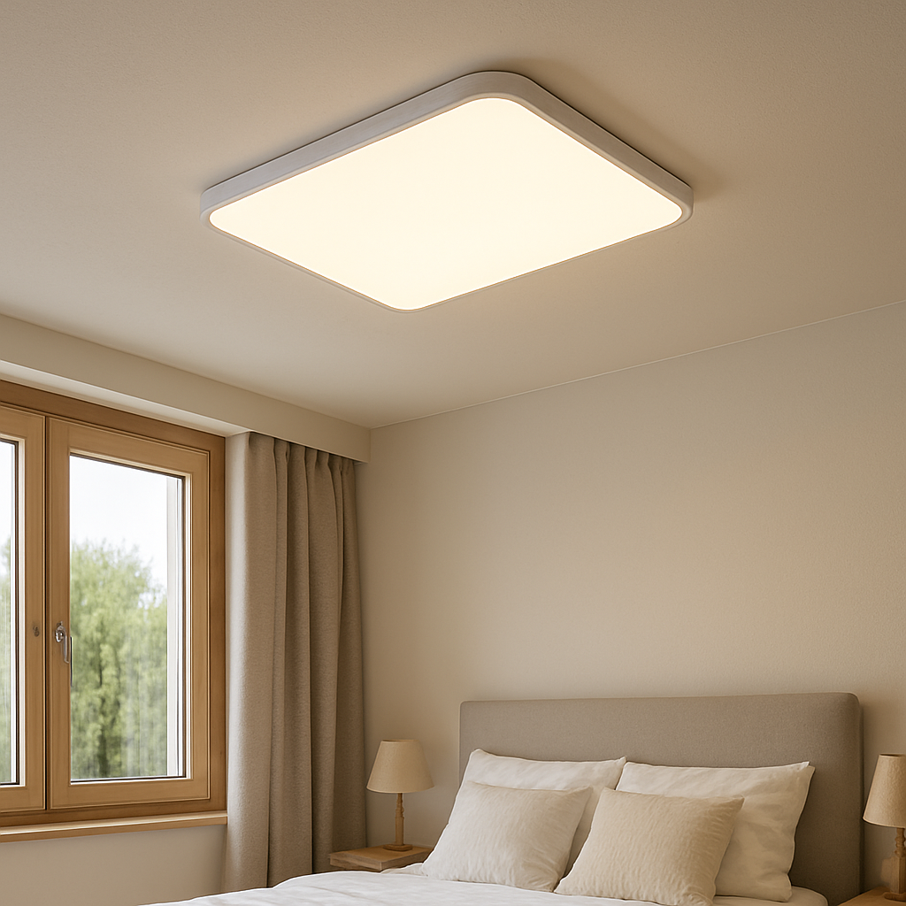 Essentia | Square White Ceiling Lamp with Sleek Lines 0