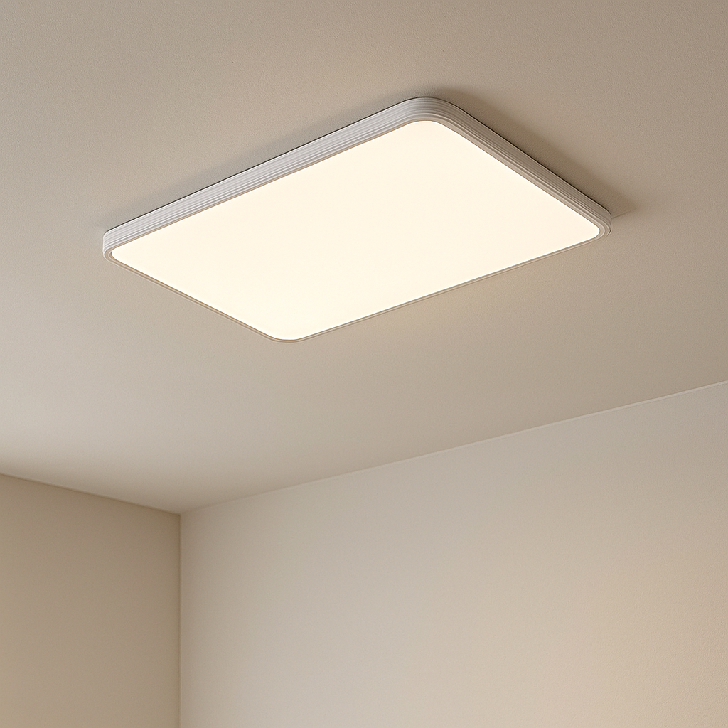 Essentia | Square White Ceiling Lamp with Sleek Lines 1