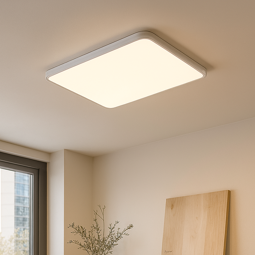 Essentia | Square White Ceiling Lamp with Sleek Lines 2