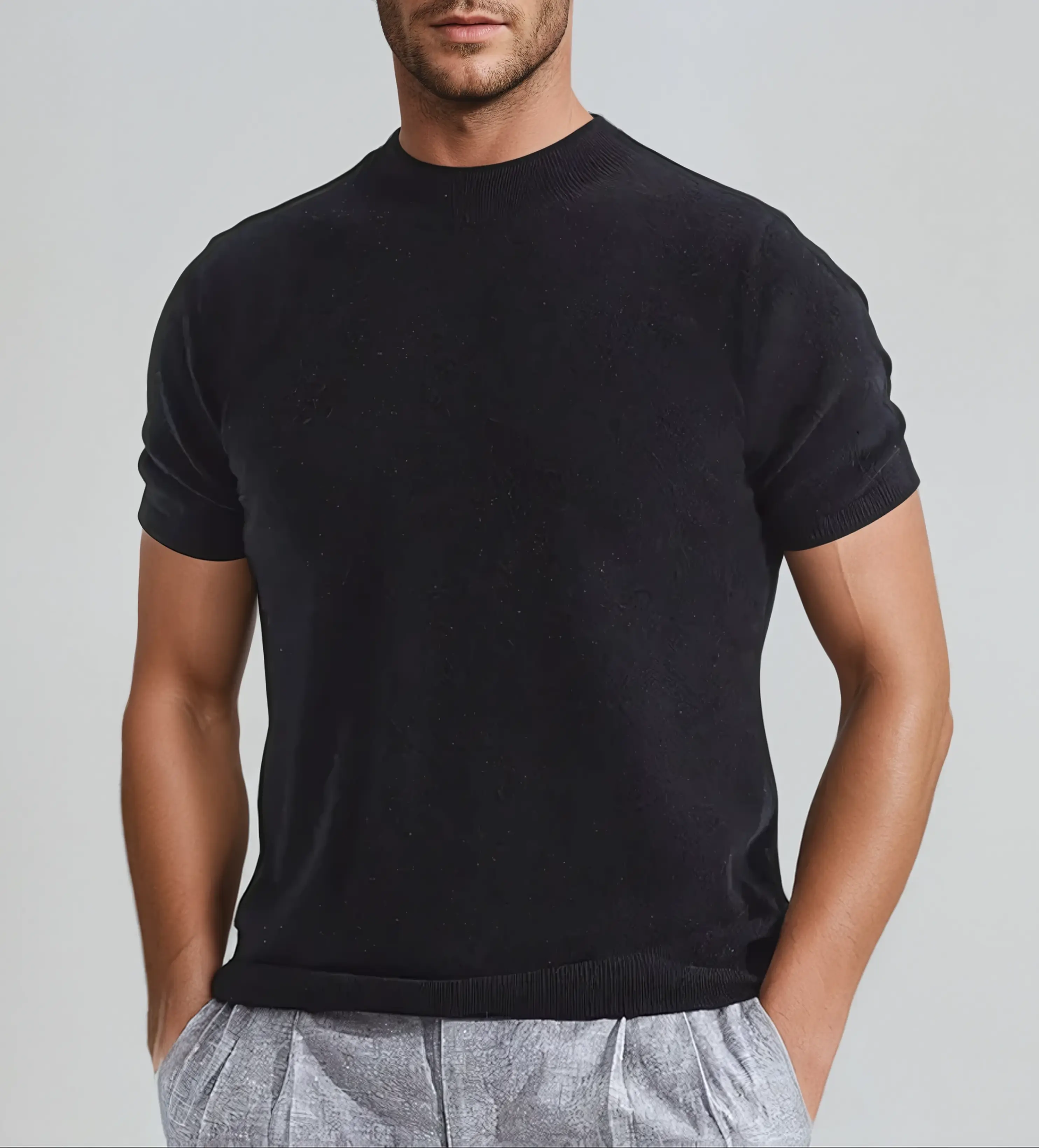 Ethan | Luxurious Black Cashwool T-Shirt 2