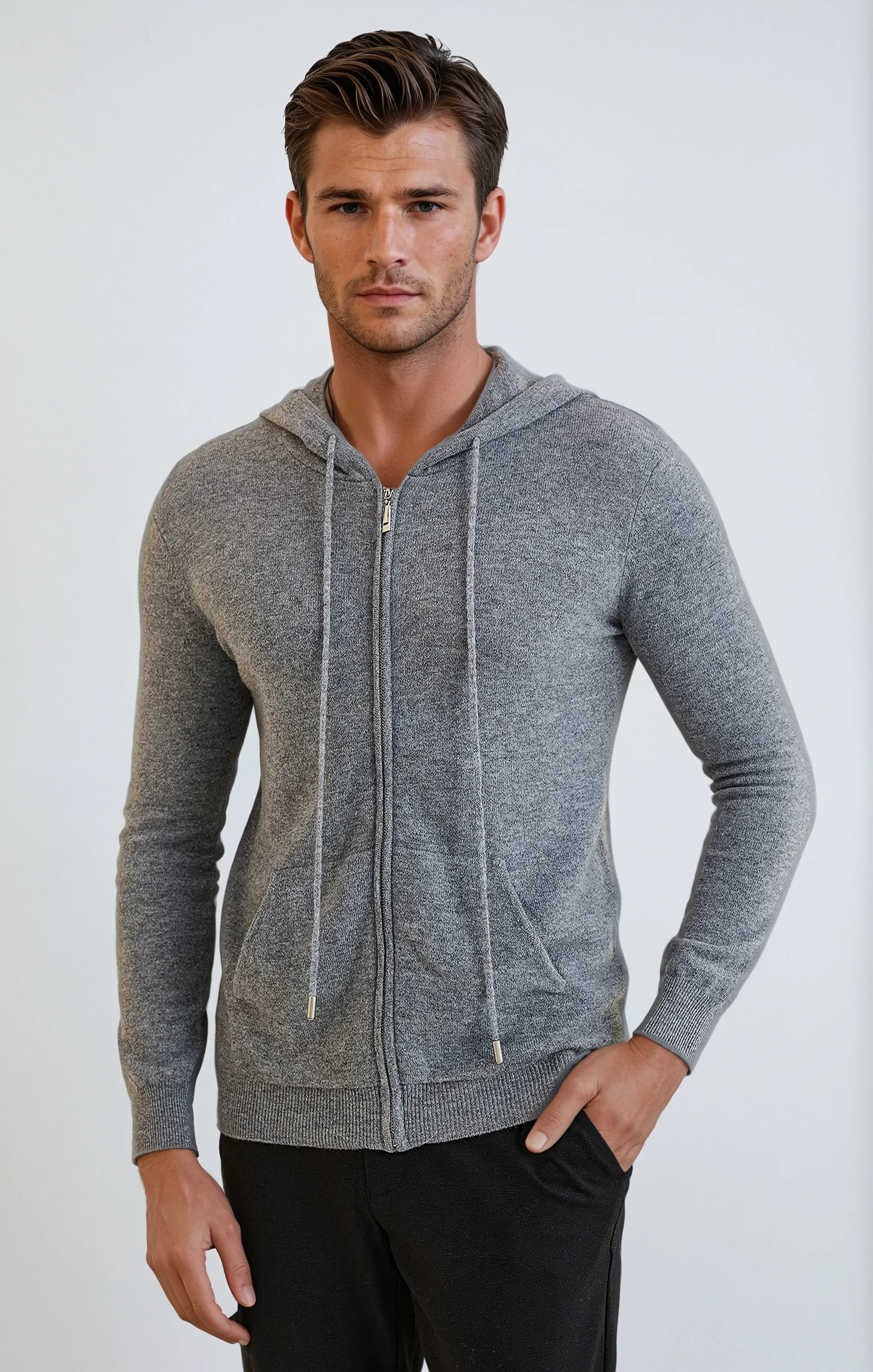 Ethan | Luxurious Cashmere Knit Zip Vest 0