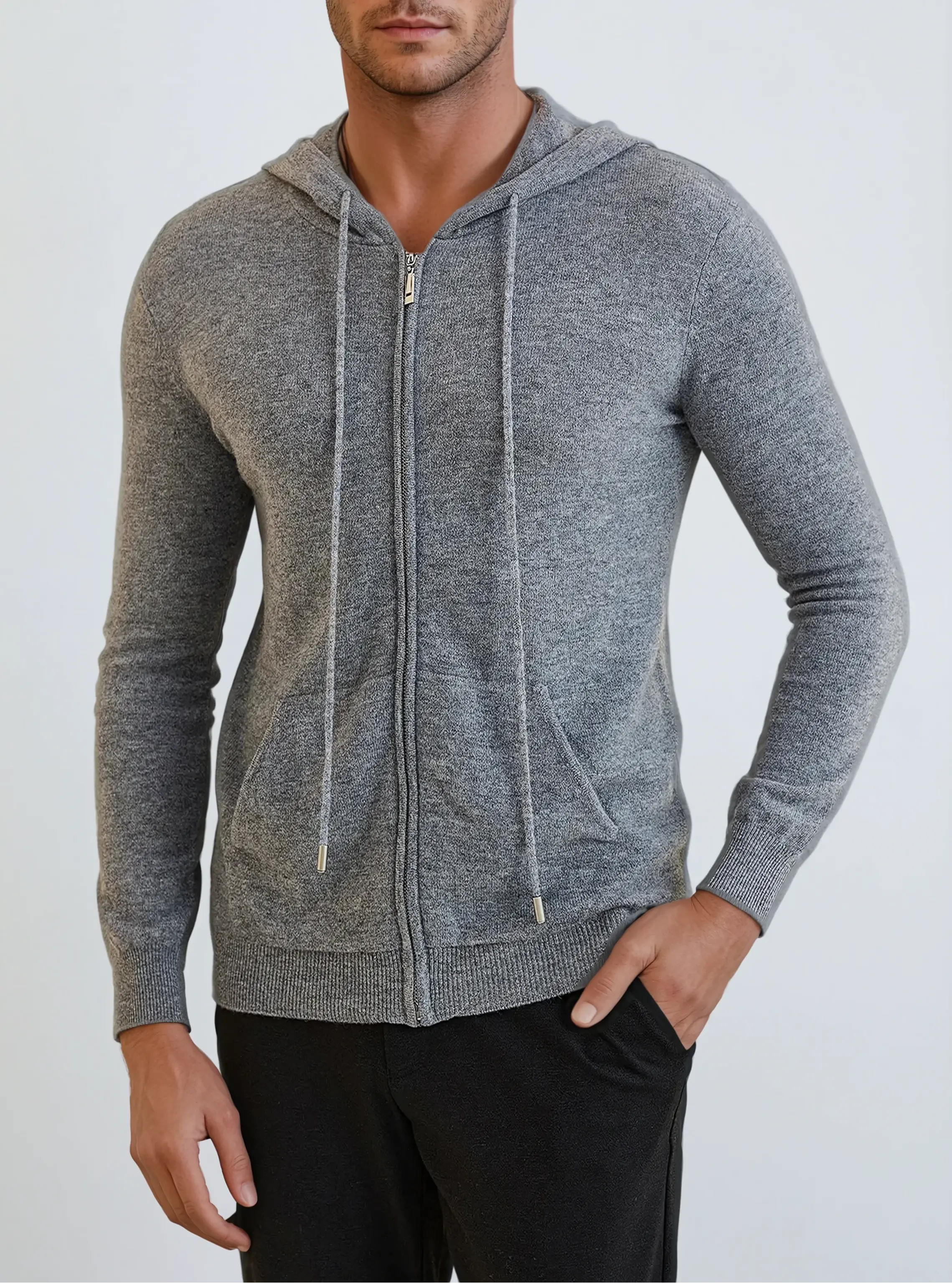 Ethan | Luxurious Cashmere Knit Zip Vest 1