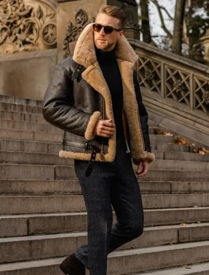 Ethan | Luxurious Soft Sheepskin Pilot Jacket 1