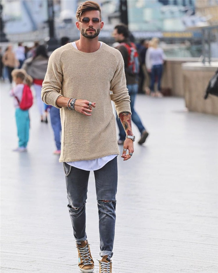 Ethan | Stylish Long Knit Sweater for Men 4