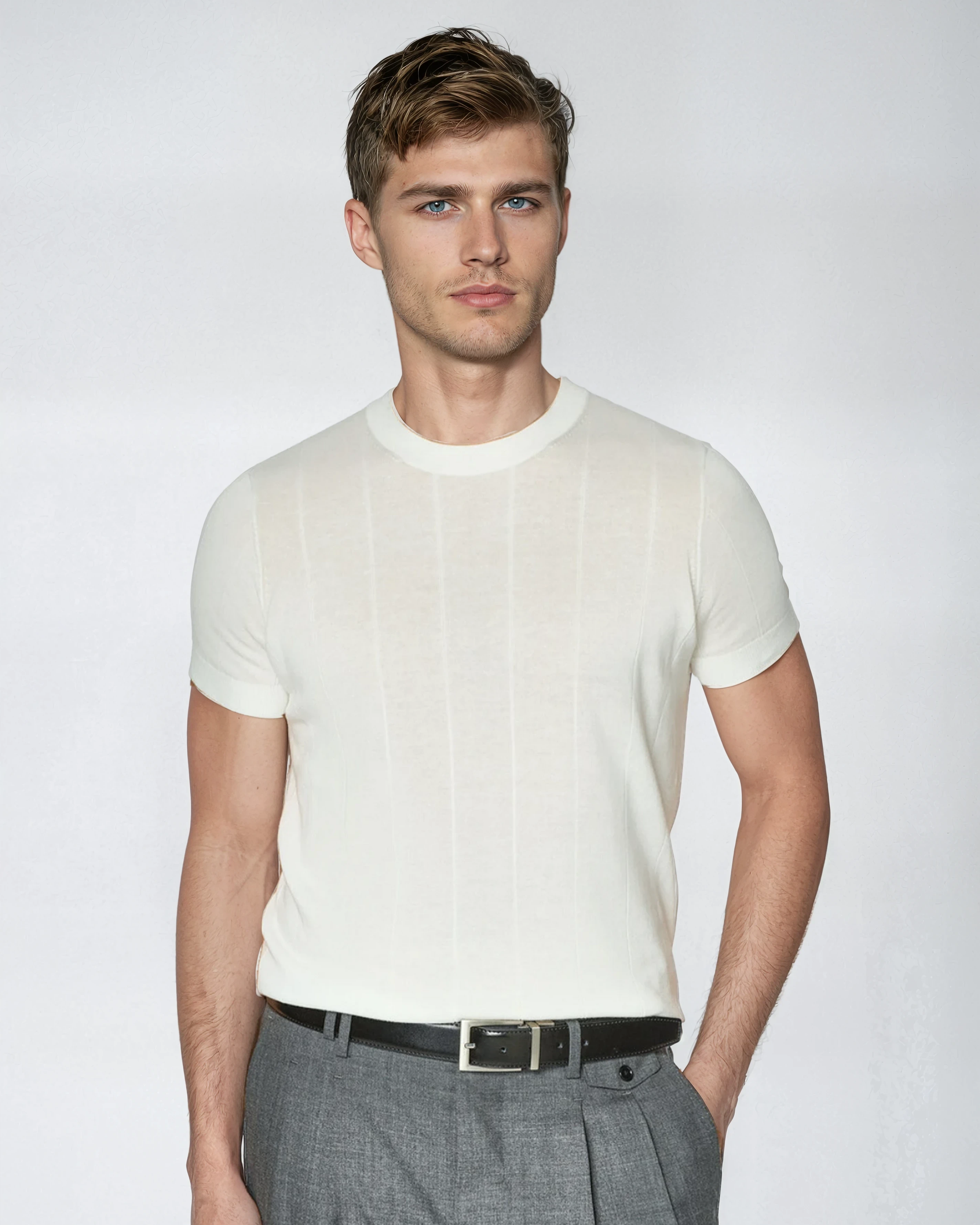 Ethan | Stylish Ribbed Mens T Shirt 0