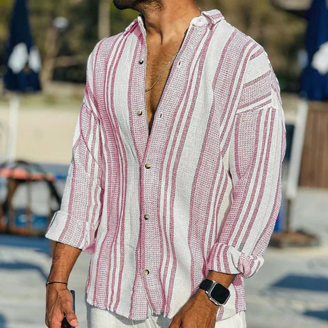Ethan | Stylish Striped Long Sleeve Down Shirt 3