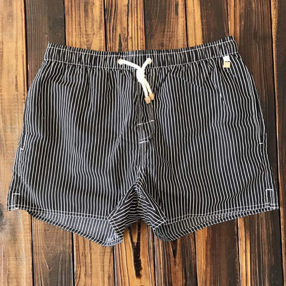 Ethan | Stylish Striped Swim Shorts for Men with Adjustable Drawstring 0