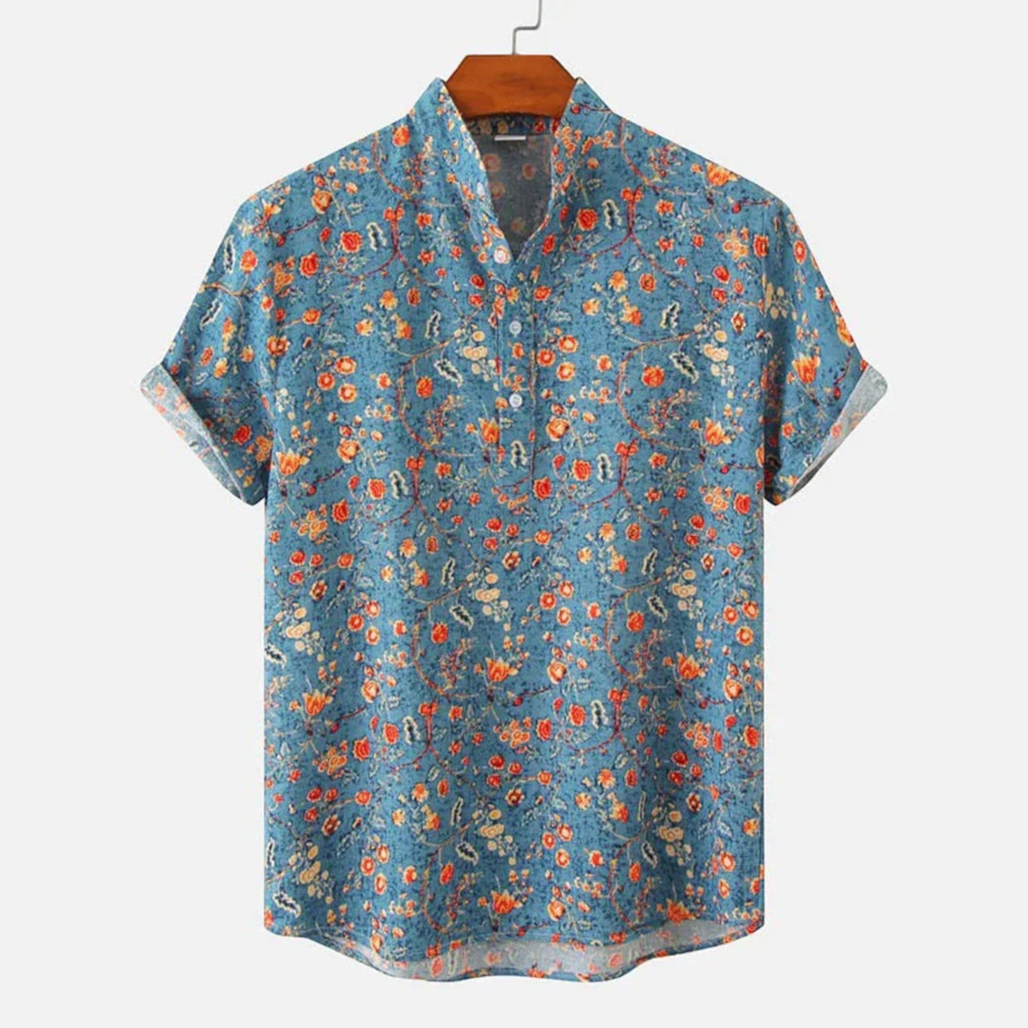 Ethan | Vibrant Tropical Mens Polo Shirt, Short Sleeve Casual Wear 0