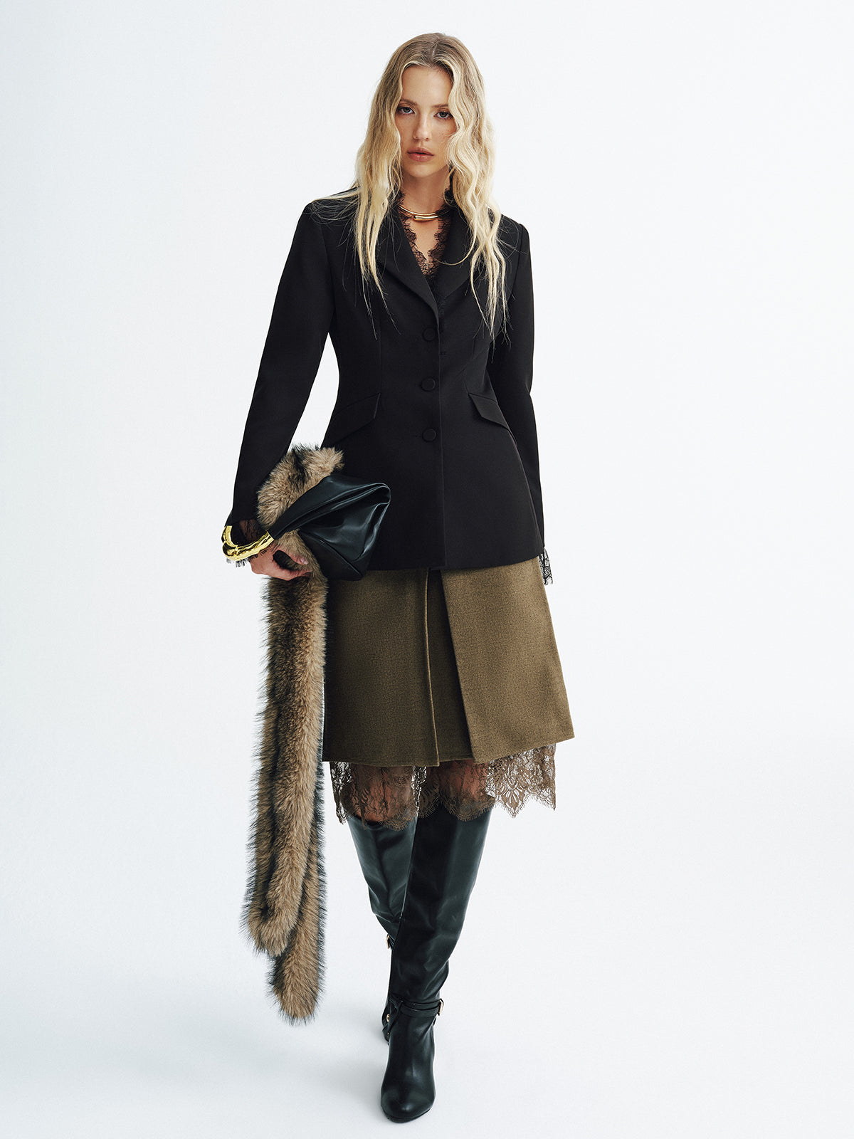 Everlee | Lace Detail Fitted Blazer 2