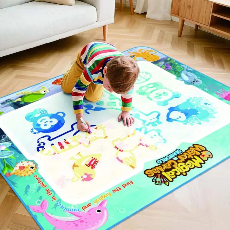 Extra Large Water Doodle Mat for Kids – Mess-Free Educational Doodle Mat with Multiple Themes 0
