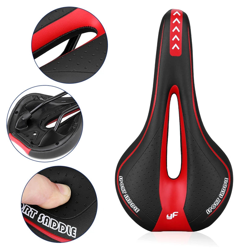 Extra Soft Gel Bicycle Saddle – Comfortable Bike Seat with Hollow Design for MTB and Road Biking, Non-Slip Surface, and Enhanced Airflow 2