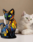 FelineGlow | Charming Artistic Stained Glass Table Lamp for Bedroom or Living Room 5