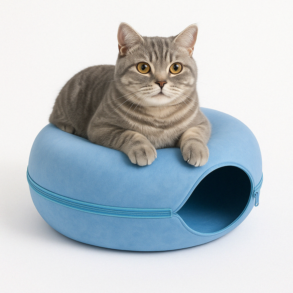 FelisCave | Cozy Durable Felt Cat Tunnel Bed for Multiple Cats 10