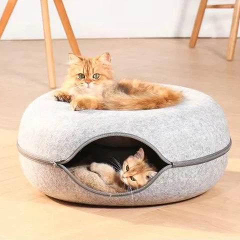 FelisCave | Cozy Durable Felt Cat Tunnel Bed for Multiple Cats 8