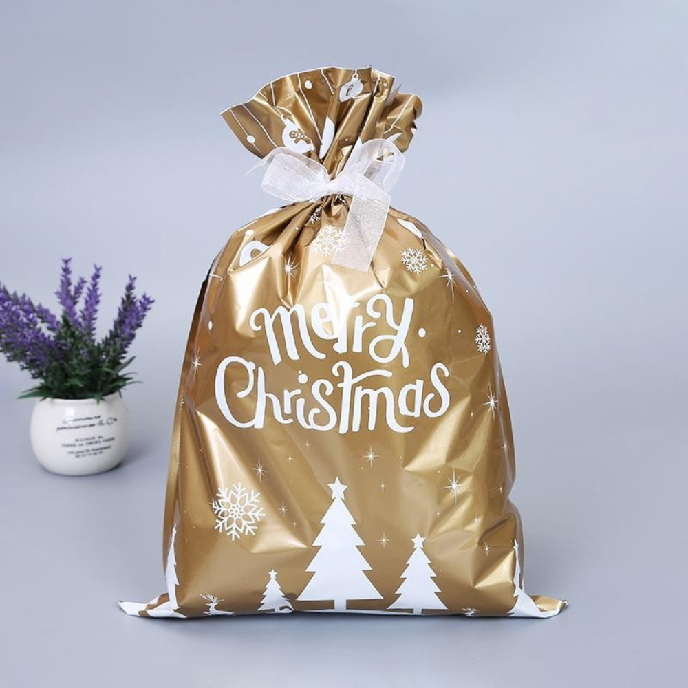 FestiWrap | Vibrant Reusable Foil Christmas Gift Bags Set for Easy Wrapping 10