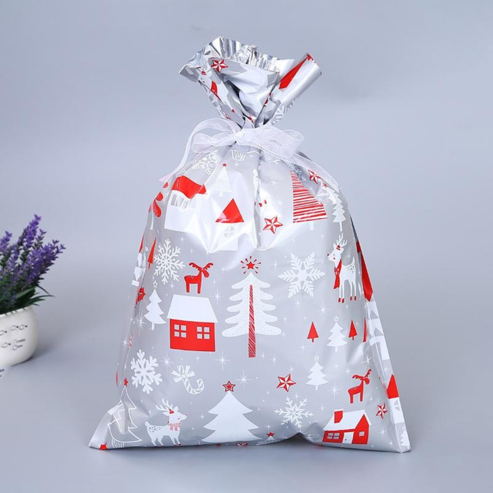 FestiWrap | Vibrant Reusable Foil Christmas Gift Bags Set for Easy Wrapping 9
