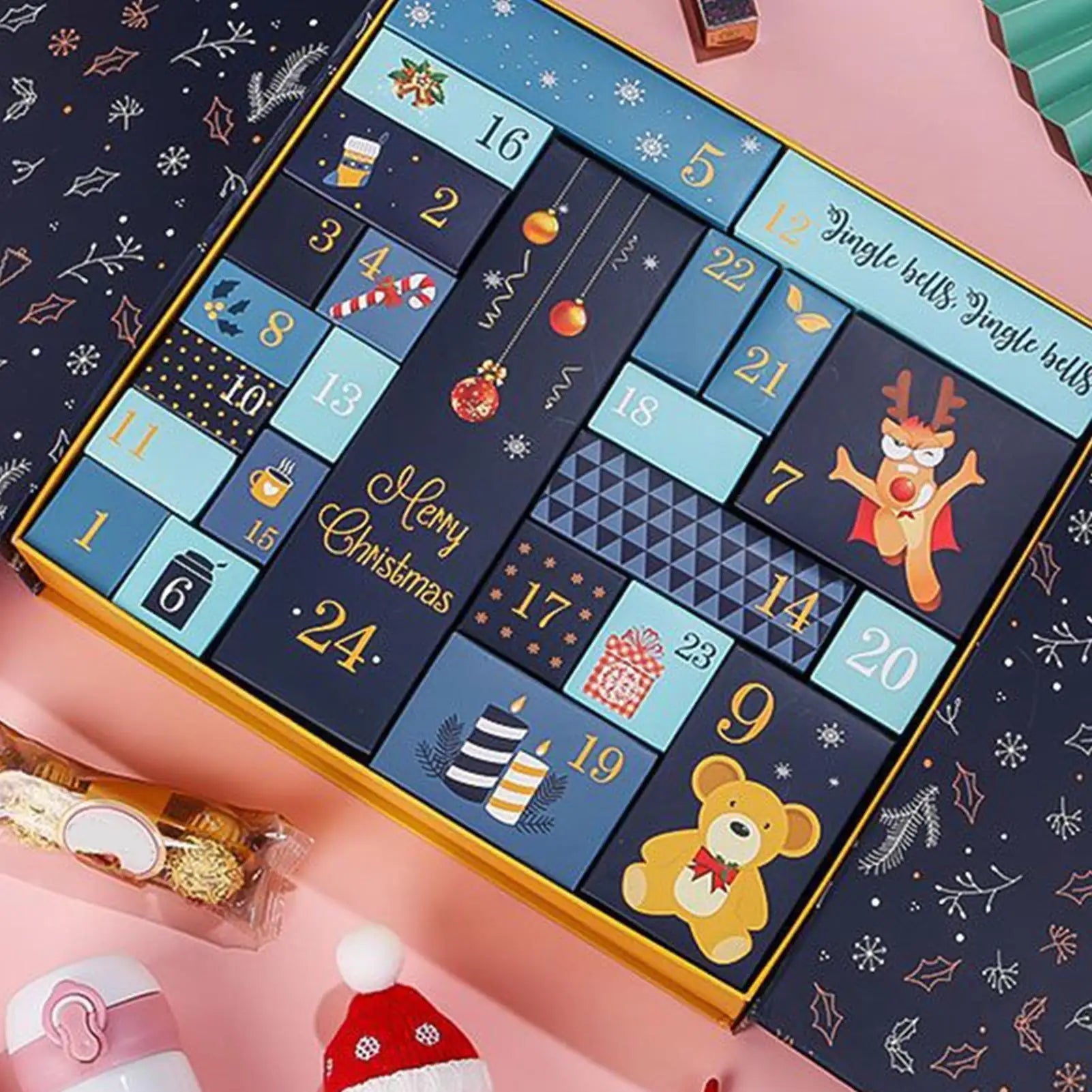 FestiveCraft | Creative Handmade Advent Calendar with 24 Fillable Boxes 1