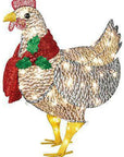 FestiveGlow | Charming Luminous Chicken Garden Decoration with Scarf 1