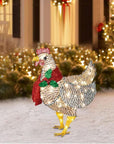 FestiveGlow | Charming Luminous Chicken Garden Decoration with Scarf 4