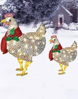 FestiveGlow | Charming Luminous Chicken Garden Decoration with Scarf 5