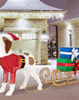 FestivePaws – Lighted Christmas Dog Sled with Gift Boxes Decoration 1
