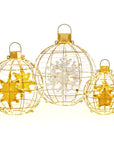 FestiveSpheres – 3 Pieces LED Christmas Balls as Hanging and Standing Ornaments 0