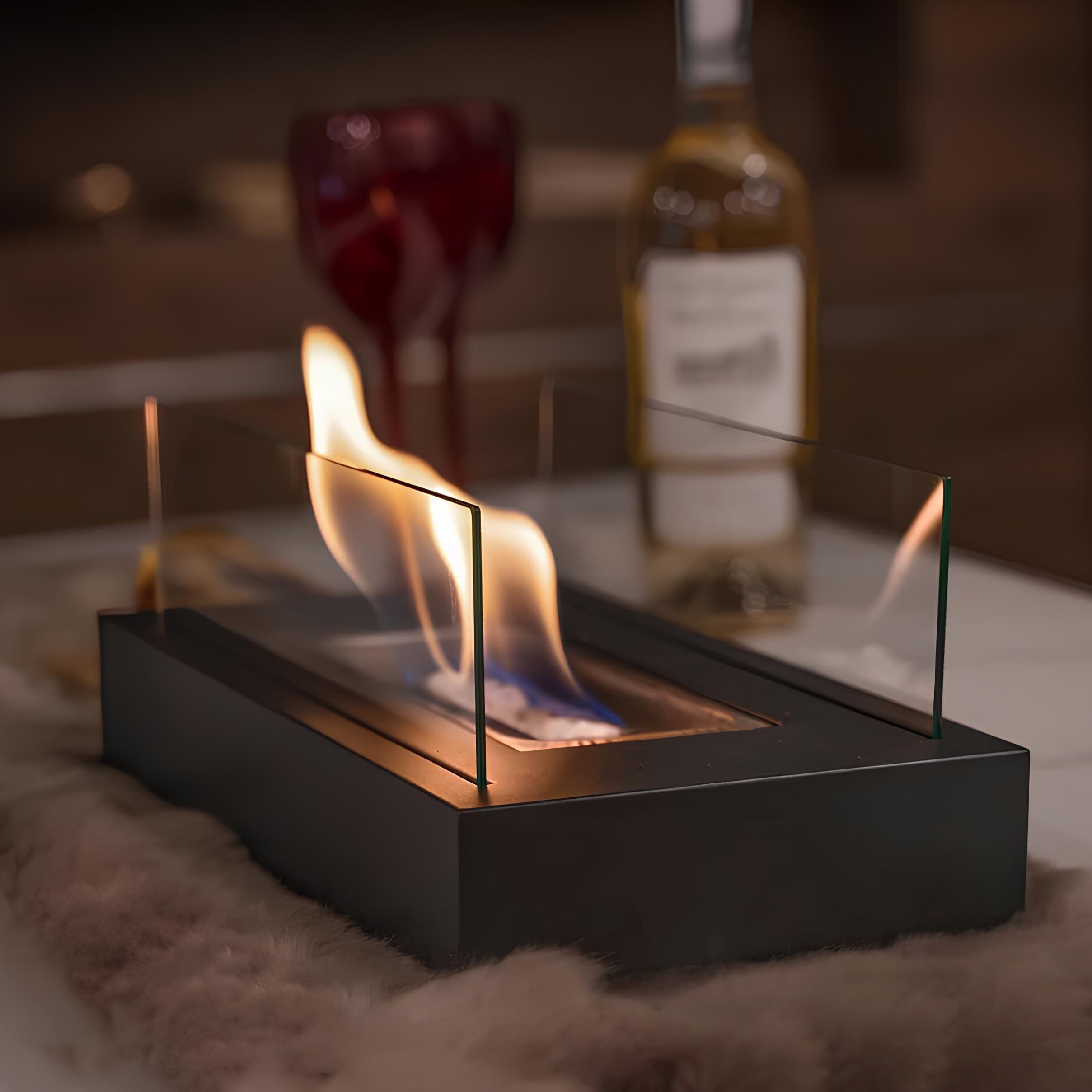 FireGlass | Tabletop Fireplace with Decorative Glass Flame Display 0