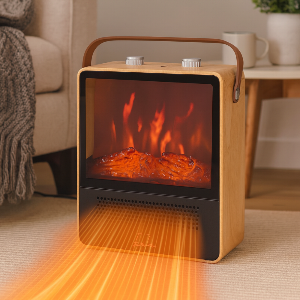 FireGlow | Electric Fireplace Heater with Realistic Flame Display 0
