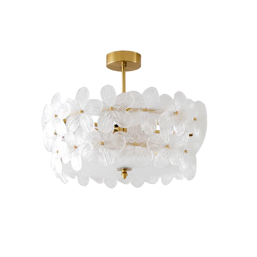 FloraLuxe | Elegant Handmade Glass Ceiling Lamp with Brass Frame 1