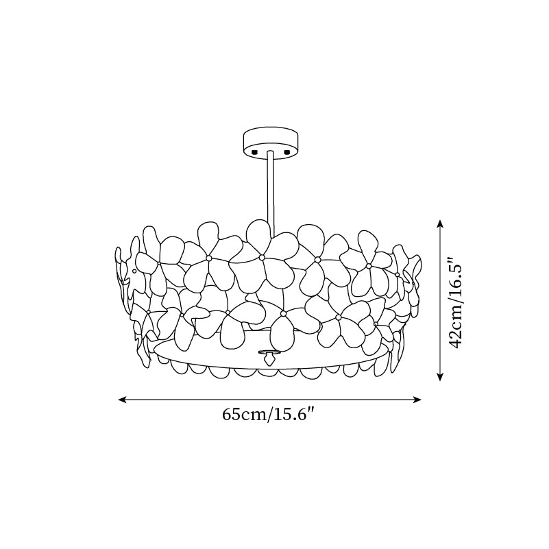FloraLuxe | Elegant Handmade Glass Ceiling Lamp with Brass Frame 5