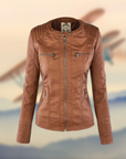 Flora | Women's Hooded Leather Jacket - Stylish & Functional 1