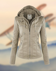 Flora | Women's Hooded Leather Jacket - Stylish & Functional 3