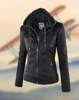 Flora | Women's Hooded Leather Jacket - Stylish & Functional 5