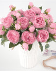 FloralVista | Elegant Vibrant Artificial Peony Bouquet for Home Décor 7