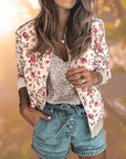 Floral Print Women's Lightweight Coat – Sustainable All-Season Fashion, Eco-Friendly and Chic 0