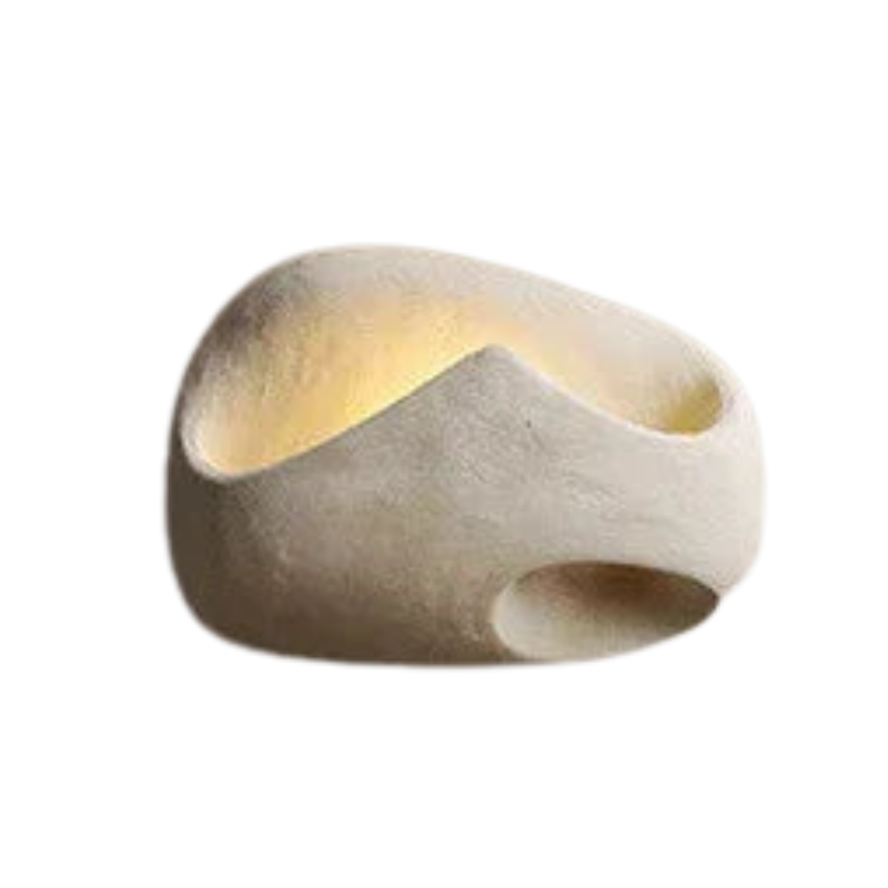 ZenGlow – Aplique de pared de cemento Wabi-Sabi con luz LED suave para interiores tranquilos