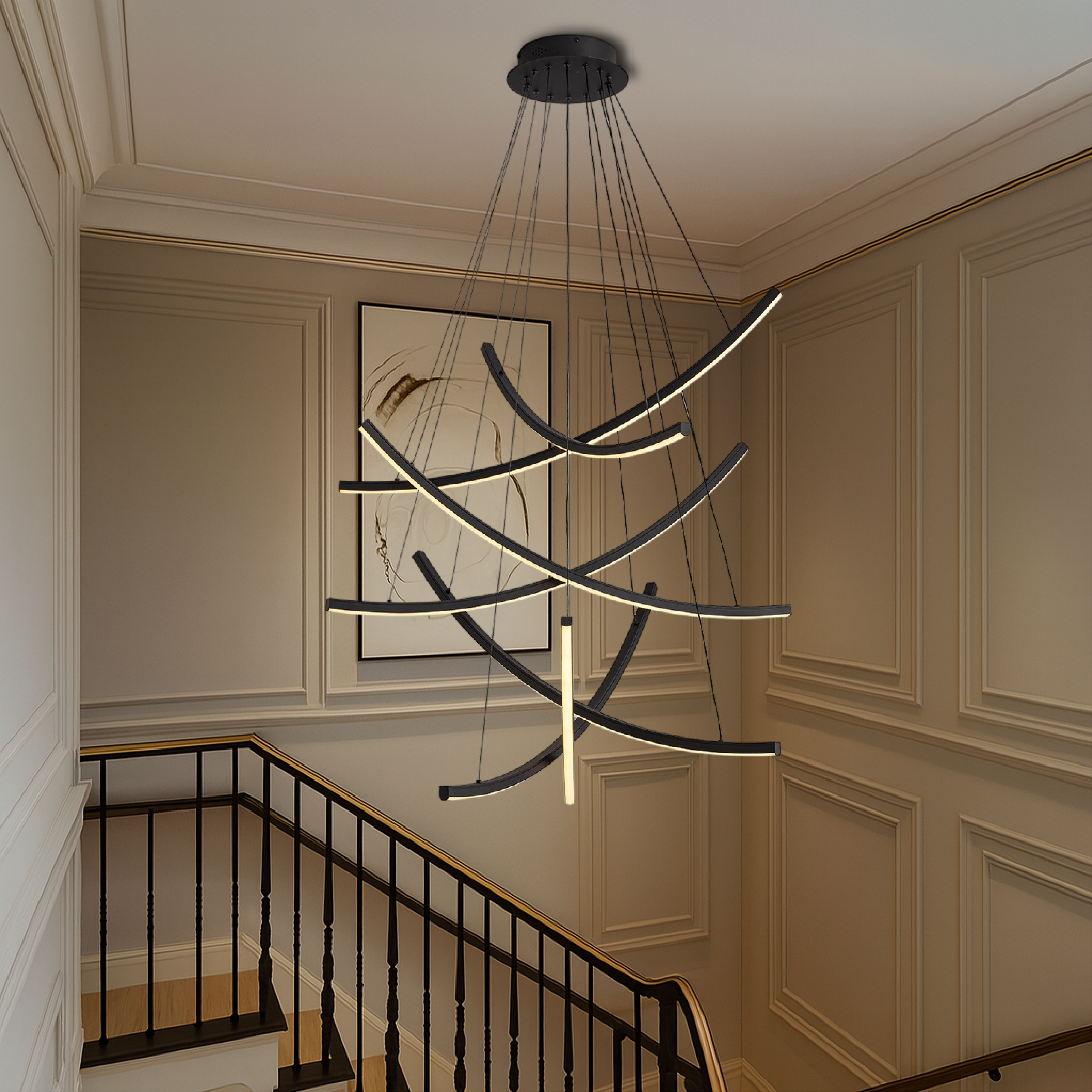 Fonden | Rella Scandinavian Staircase Chandelier for Modern Elegance 1
