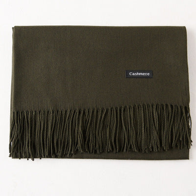Frendorf | Elegant Monochrome Women&#39;s Scarf with Tassel Design 17