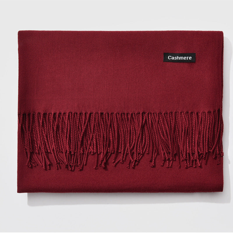 Frendorf | Elegant Monochrome Women&#39;s Scarf with Tassel Design 21