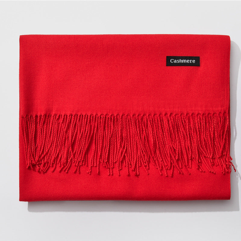 Frendorf | Elegant Monochrome Women&#39;s Scarf with Tassel Design 28