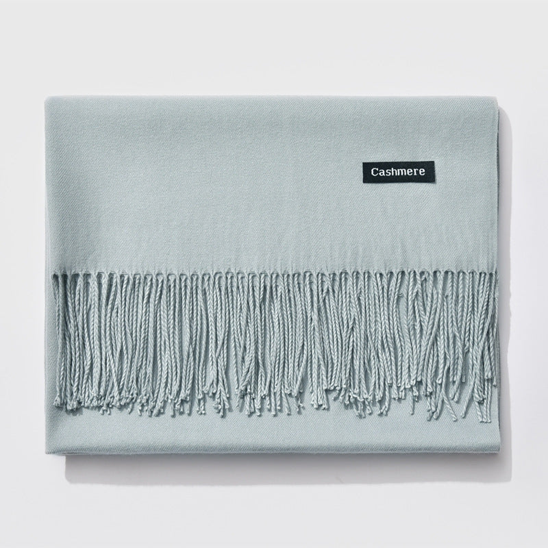 Frendorf | Elegant Monochrome Women&#39;s Scarf with Tassel Design 32