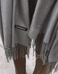 Frendorf | Elegant Monochrome Women's Scarf with Tassel Design 3