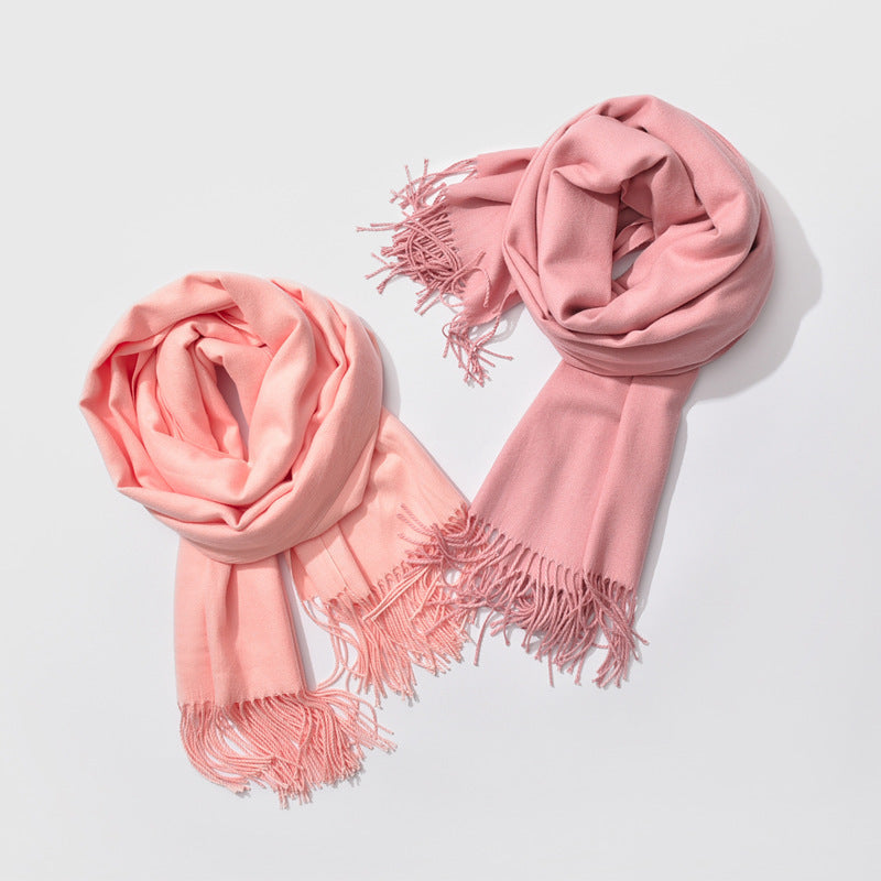Frendorf | Elegant Monochrome Women's Scarf with Tassel Design 4