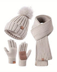 FrostAura | Stylish Cozy 3-in-1 Winter Accessories Set with Hat, Scarf, Gloves 0