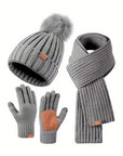 FrostAura | Stylish Cozy 3-in-1 Winter Accessories Set with Hat, Scarf, Gloves 4