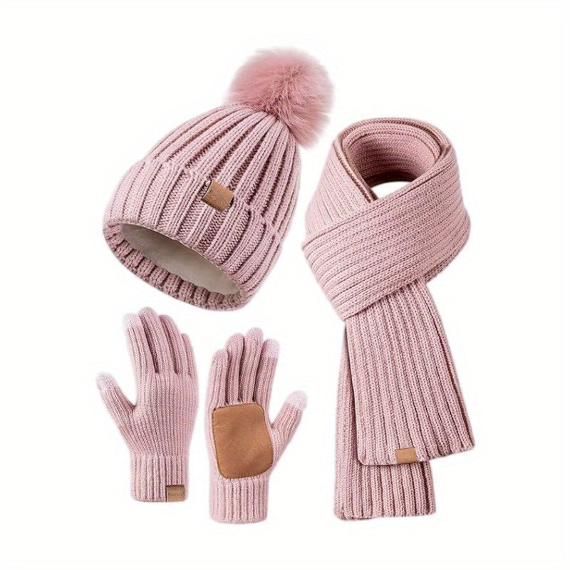 FrostAura | Stylish Cozy 3-in-1 Winter Accessories Set with Hat, Scarf, Gloves 6