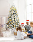 FrostyPine – 180cm Snow-Covered Artificial Christmas Tree with 600 Branches 1