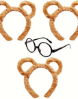 Fuzzy Halloween Chipmunk Costume Accessories Set | Headband Glasses 0