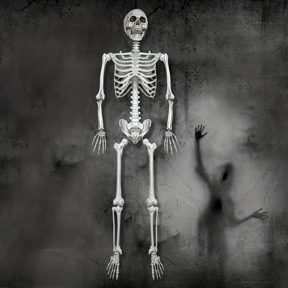 Giant 12 Ft Life-Size Halloween Skeleton Decoration with Posable Joints - Scary Outdoor Halloween Prop 2