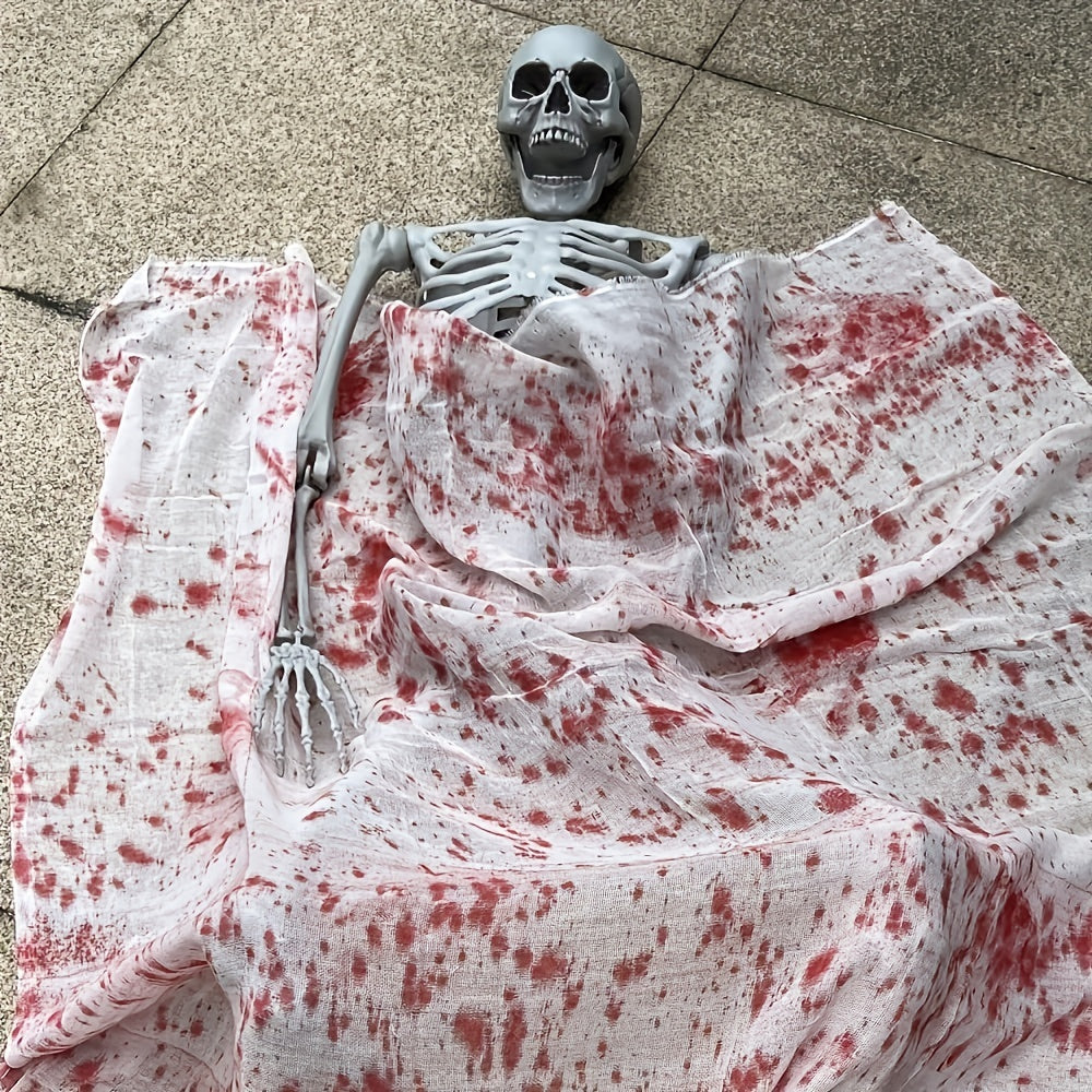 Giant 12 Ft Life-Size Halloween Skeleton Decoration with Posable Joints - Scary Outdoor Halloween Prop 3